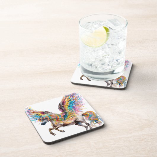 Farbiger Pegasus Getränkeuntersetzer (Rechte Seite)