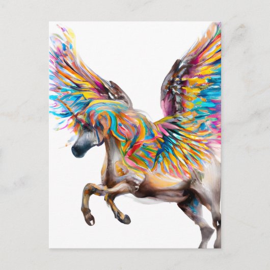 Farbiger Pegasus Postkarte (Vorderseite)