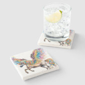 Farbiger Pegasus Steinuntersetzer (Seitenansicht)