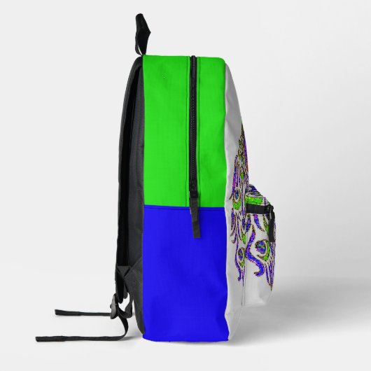 Farbiger Personalisierter Peacock-Rucksack, Bedruckter Rucksack (Links)