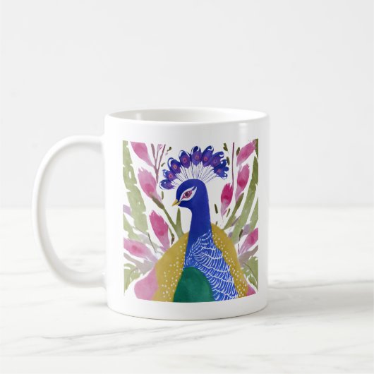 Farbiger Pfau Kaffeetasse (Links)