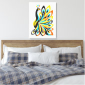 Farbiger Pfau Leinwanddruck (Insitu (Schlafzimmer))