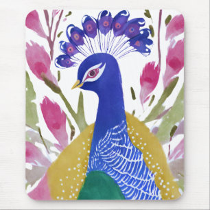 Farbiger Pfau Mousepad