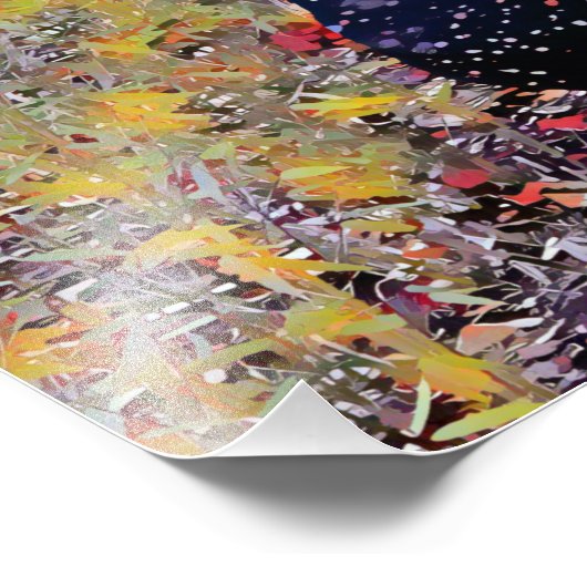 Farbiger Pfauenvogel Fotodruck (Ecke)