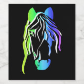 Farbiger Pferdekopf Weinetikett (Einzelnes Label)