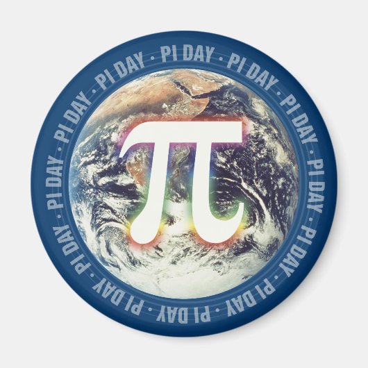 Farbiger Pi Day auf der Erde - Magnet für Mathemat (Vorne)