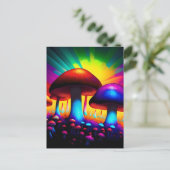 Farbiger Pilzwald Postkarte (Stehend Vorderseite)