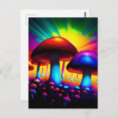 Farbiger Pilzwald Postkarte (Vorne/Hinten)