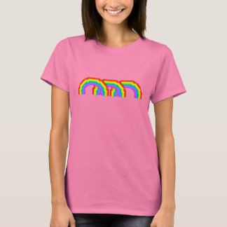 Farbiger Pixel Art Rainbow T - Shirt für Frauen