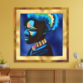 Farbiger Pop Art African Man 2 Canvas drucken Leinwanddruck (Insitu (Wohnzimmer))