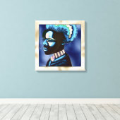 Farbiger Pop Art African Man Leinwanddruck (Insitu (Holzboden))