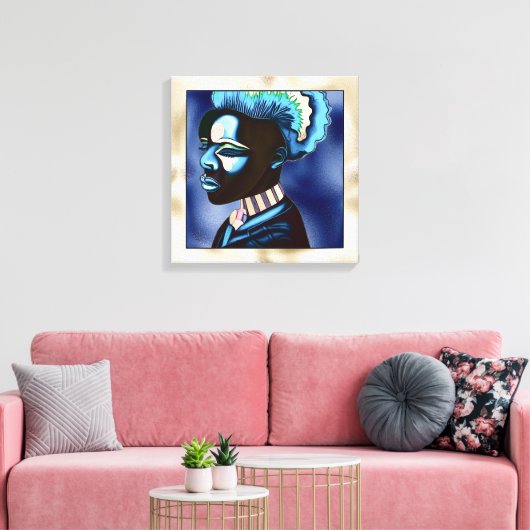 Farbiger Pop Art African Man Leinwanddruck (Insitu (Wohnzimmer))