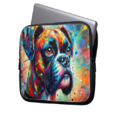 Farbiger Pop Art Boxer Doppy Welpe Aquamarin Blau  Laptopschutzhülle (Vorderseite Links)