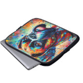 Farbiger Pop Art Boxer Doppy Welpe Aquamarin Blau  Laptopschutzhülle (Vorne Knopf)