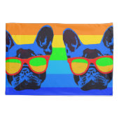 Farbiger Pop Art French Bulldog Kissenbezug (Rückseite-Links)