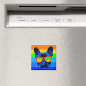 Farbiger Pop Art French Bulldog Magnet (In Situ (Geschirrspüler))
