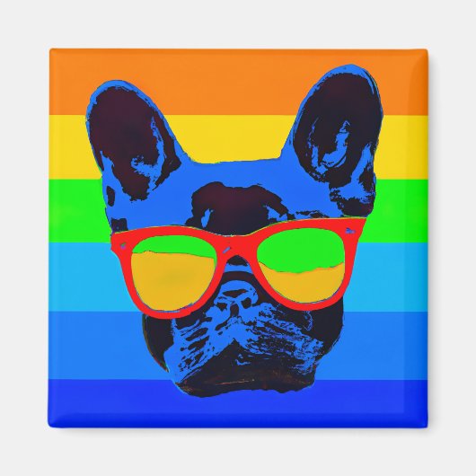 Farbiger Pop Art French Bulldog Magnet (Vorne)