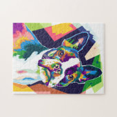 Farbiger Pop Art French Bulldog Puzzle (Horizontal)
