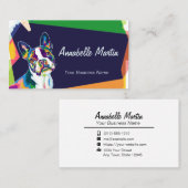 Farbiger Pop Art French Bulldog Visitenkarte (Vorne/Hinten)