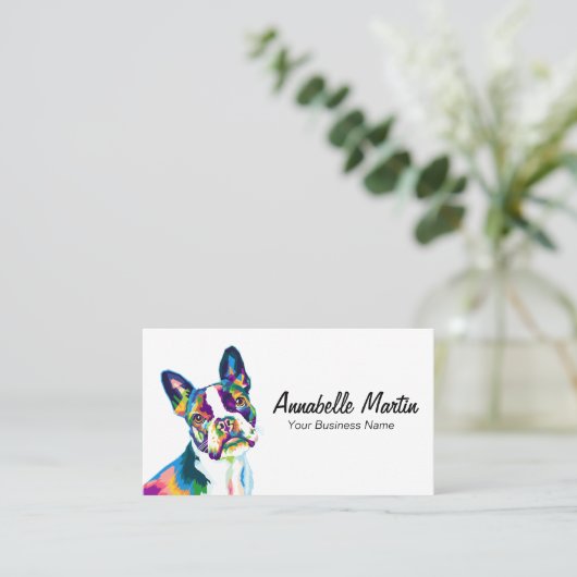 Farbiger Pop Art French Bulldog Visitenkarte (Stehend Vorderseite)