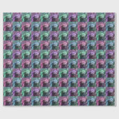 Farbiger Pop Art Kitty Wrapping Paper Geschenkpapier (Flach)