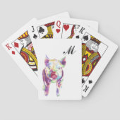 Farbiger Pop Art Pig Mit Monogramm Spielkarten (Rückseite)