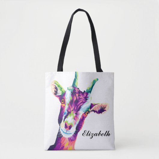 Farbiger Pop Kunst Ziege Personalisierte Traumtasc Tasche (Vorderseite)