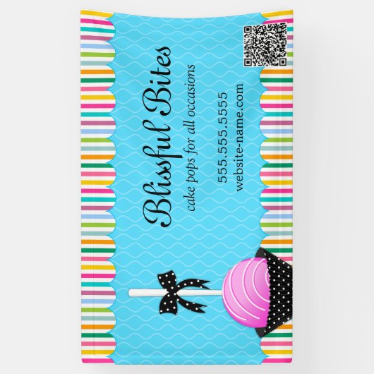 Farbiger Pop mit QR-Code Banner (Vertikal)