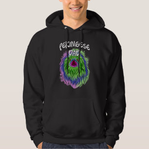 Farbiger Pop Portrait Pekingese Dog Vater Vater D Hoodie
