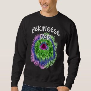 Farbiger Pop Portrait Pekingese Dog Vater Vater D Sweatshirt