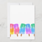 Farbiger Popsicle-Sommer 5. Geburtstag Einladung (Rückseite)