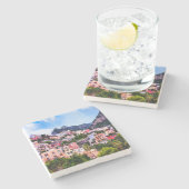 Farbiger Positano Italien Stein Untersetzer (Seitenansicht)