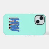 Farbiger Preppy-Name iPhone 15 Hülle (Rückseite (Horizontal))