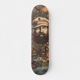 Farbiger psychedelischer Captain Nemo Skateboard