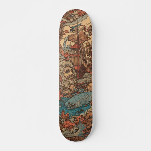 Farbiger psychedelischer Captain Nemo Skateboard (Vorne)