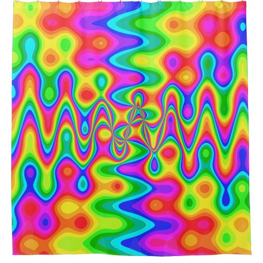 Farbiger Psychedelischer Duschvorhang (Vorderseite)