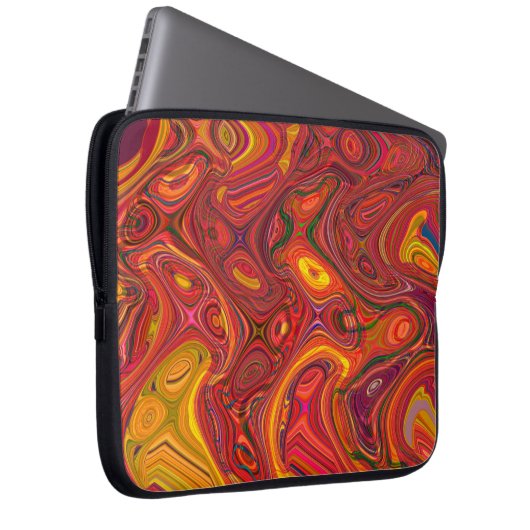 Farbiger psychedelischer Hintergrund aus Interweav Laptopschutzhülle (Vorne Rechts)