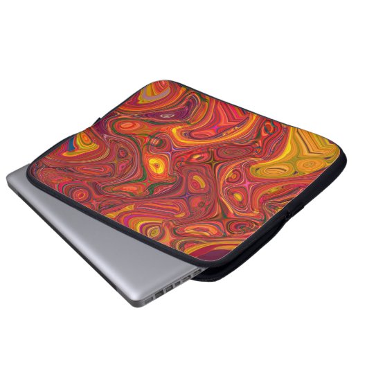 Farbiger psychedelischer Hintergrund aus Interweav Laptopschutzhülle (Vorne Knopf)