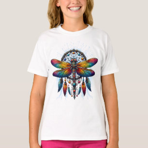 Farbiger psychedelischer Libellen-Traumfänger Boho T-Shirt