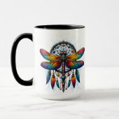 Farbiger psychedelischer Libellen-Traumfänger Boho Tasse (Links)
