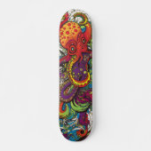 Farbiger psychedelischer Oktopus Skateboard (Vorne)