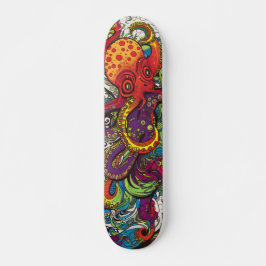Farbiger psychedelischer Oktopus Skateboard