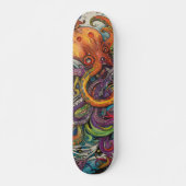 Farbiger psychedelischer Oktopus Skateboard (Vorne)