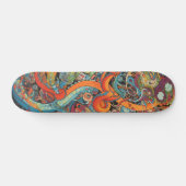 Farbiger psychedelischer Oktopus Skateboard (Horizontal)