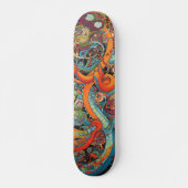 Farbiger psychedelischer Oktopus Skateboard (Vorne)