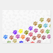 Farbiger Puppy-Paw-Druck und benutzerdefinierter T Geschenkpapier Set (Vorderseite 3)