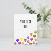 Farbiger Puppy-Paw-Druck und benutzerdefinierter T Postkarte (Stehend Vorderseite)