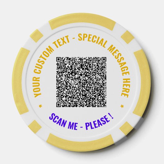 Farbiger QR-Code Benutzerdefinierter Text und Farb Pokerchips (Rückseite)