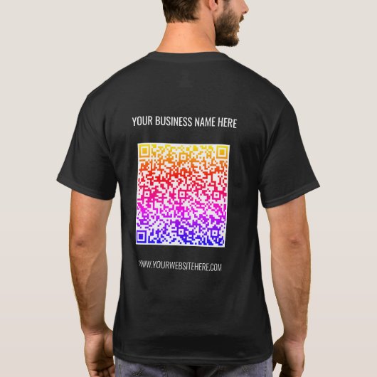 Farbiger QR-Code mit benutzerdefiniertem Text-Busi T-Shirt (Rückseite)