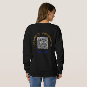 Farbiger QR-Code-Sweatshirt mit individuellem Text Sweatshirt (Schwarz voll)